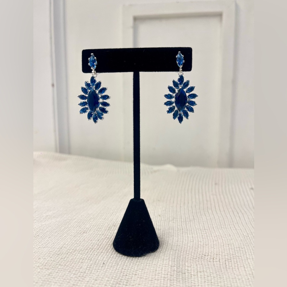 Elegant Blue Gemstone Earrings